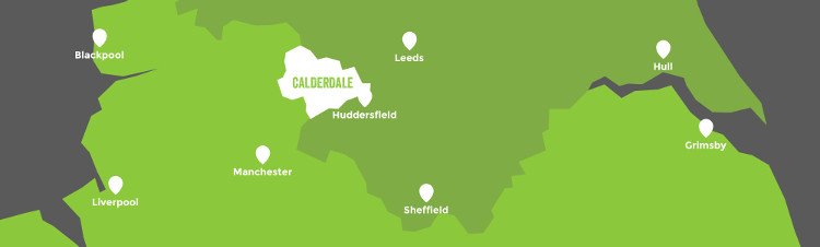Map of Calderdale